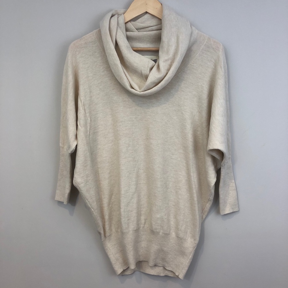 Athropologie butterfly cowl neck sweater cream S